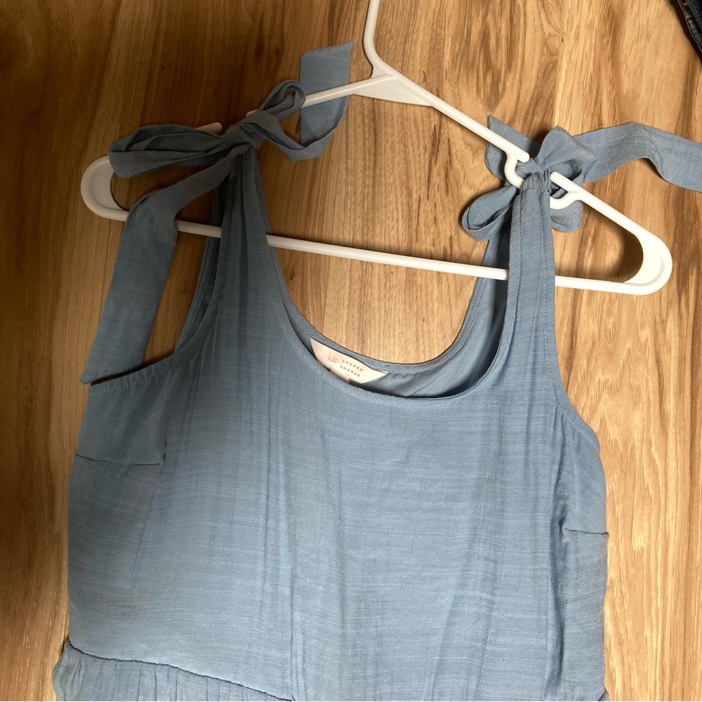 Lauren Conrad Blue Tie Bow Strap - Tiered Maxi Dress - Picture 5 of 9